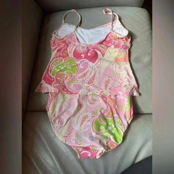 Adorable JANTZEN one piece swimsuit pastel tropical paisley print Pulitzer alike - Picture 3 of 6